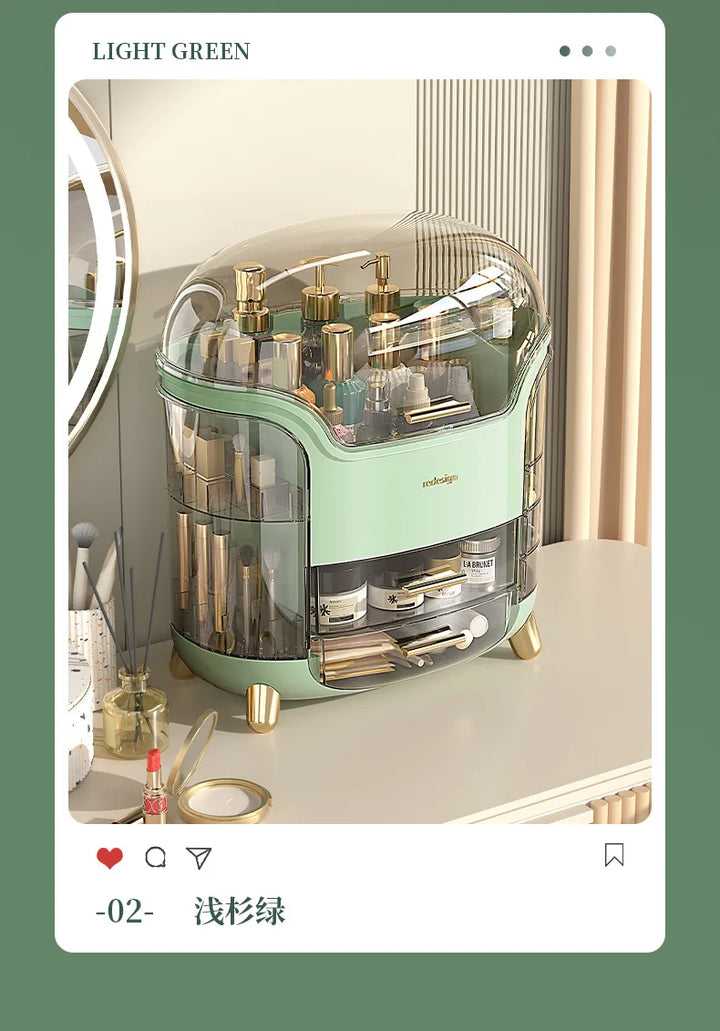 Cosmetics storage box, internet famous, light luxury desktop, large capacity dust-proof shelf, storage compartment, storage box