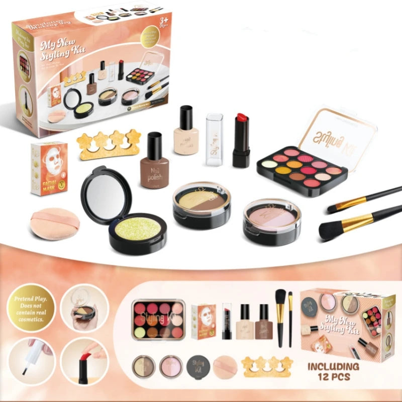 Kids Toys Simulation Cosmetics Set Pretend Makeup Toys Girls Play House Simulation Make up Educational Toys for Girls Fun Game
