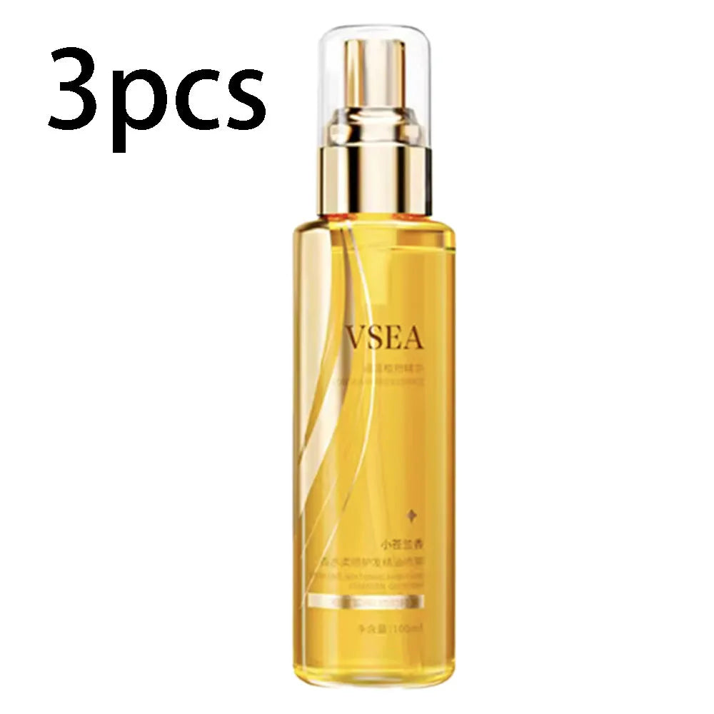 بخاخ زيت عطري للعناية بالشعر، مغذي ومصلح، يمنح الشعر لمعاناً ناعماً، عطر يدوم طويلاً، سهل الاستخدام لجميع أنواع الشعر