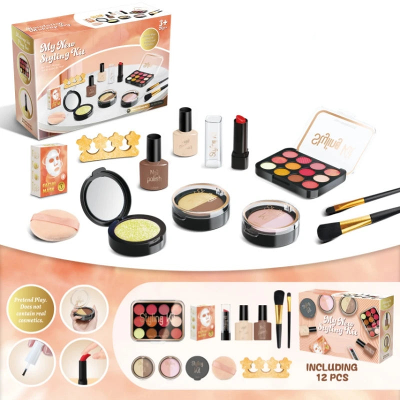 Kids Toys Simulation Cosmetics Set Pretend Makeup Toys Girls Play House Simulation Make up Educational Toys for Girls Fun Game