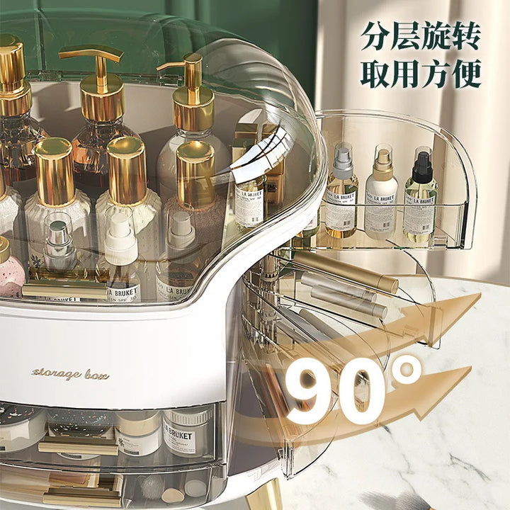 Cosmetics storage box, internet famous, light luxury desktop, large capacity dust-proof shelf, storage compartment, storage box