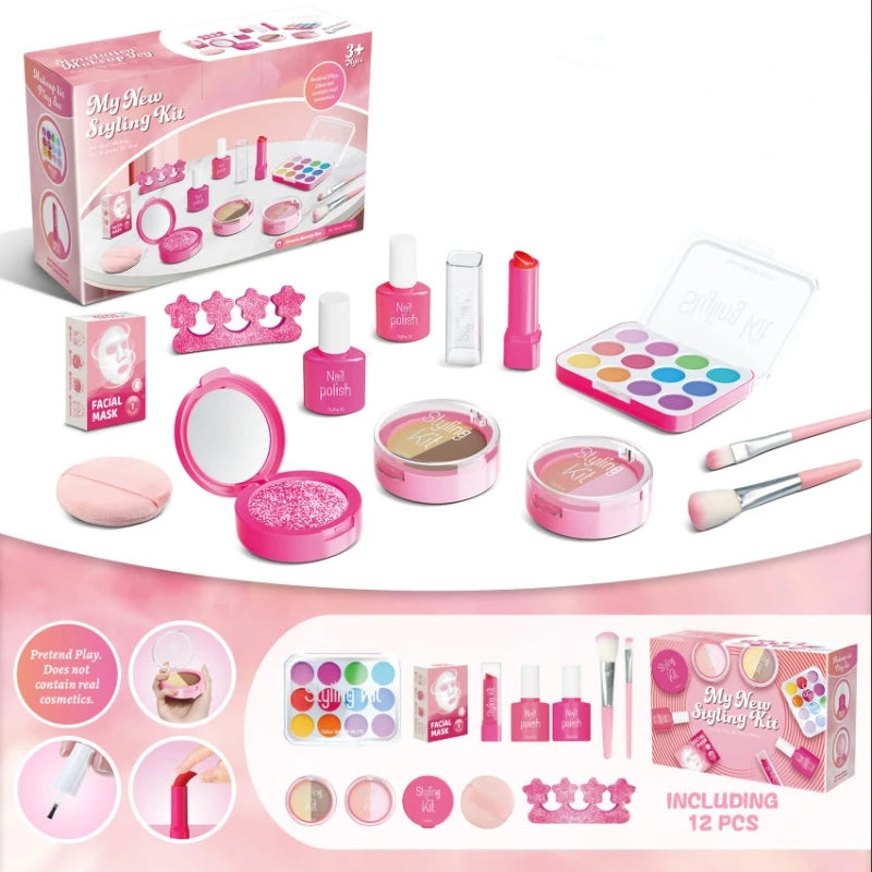 Kids Toys Simulation Cosmetics Set Pretend Makeup Toys Girls Play House Simulation Make up Educational Toys for Girls Fun Game
