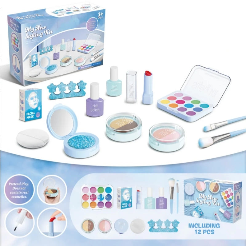 Kids Toys Simulation Cosmetics Set Pretend Makeup Toys Girls Play House Simulation Make up Educational Toys for Girls Fun Game
