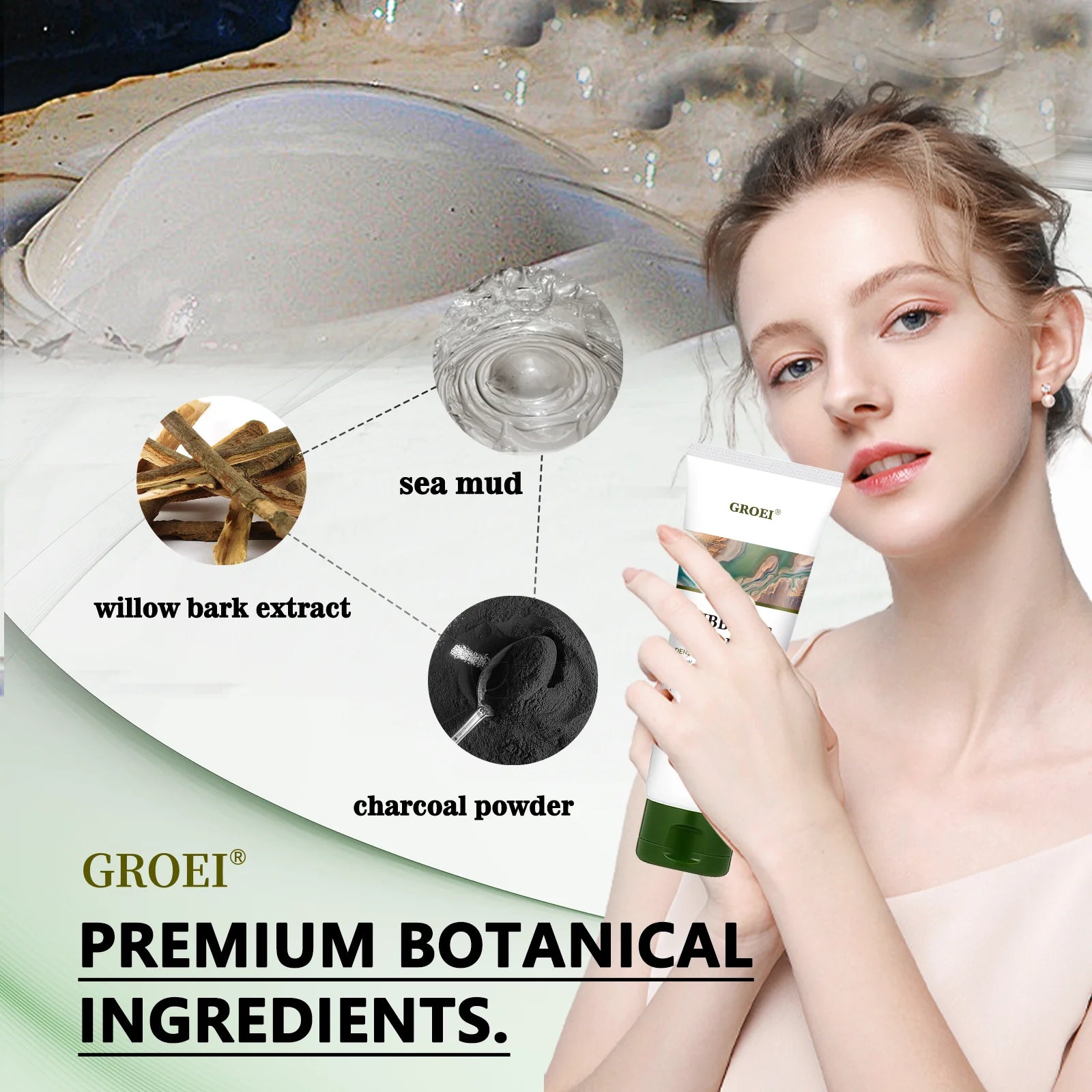 facial foam cleansing lotion deeply cleanses, removes dirt, absorbs oil, shrinks pores and cleanses the skin