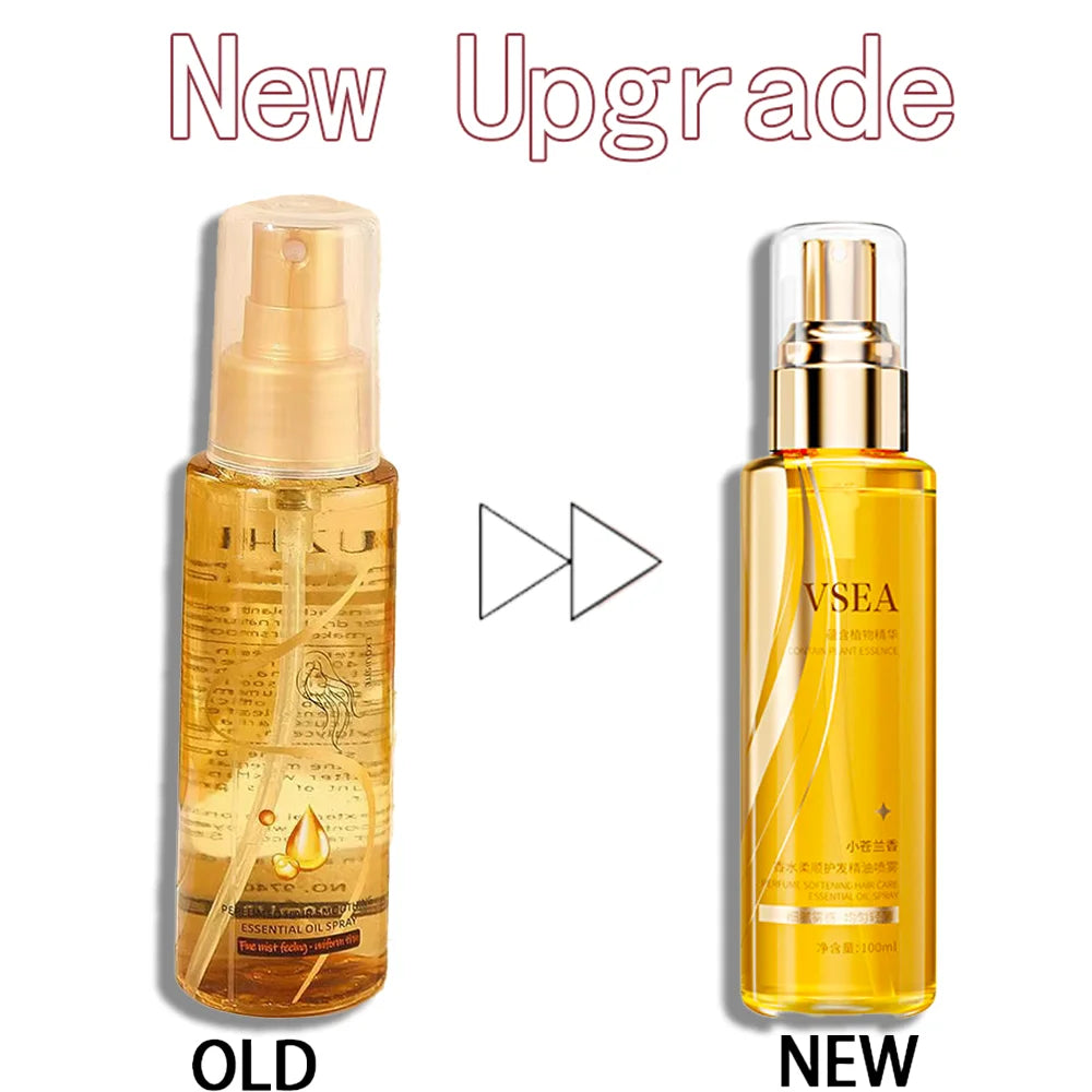 بخاخ زيت عطري للعناية بالشعر، مغذي ومصلح، يمنح الشعر لمعاناً ناعماً، عطر يدوم طويلاً، سهل الاستخدام لجميع أنواع الشعر