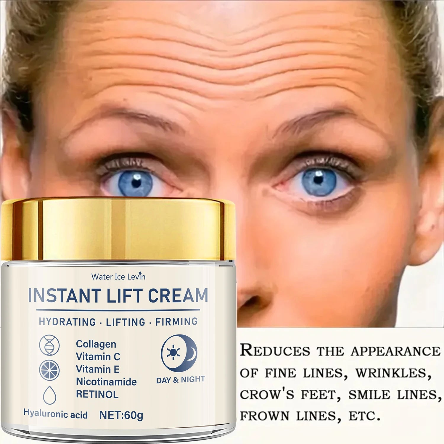 Facial Firming Lifting Cream - Rich in Hyaluronic Acid, Retinol, Firming and Firming, Moisturizing Skin, Suitable for Any Skin, Daily Skin Care Products